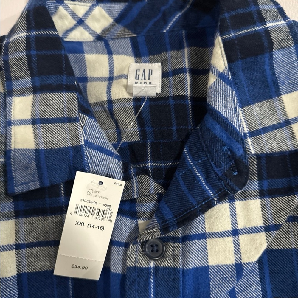 GAP Kids Blue Plaid Shirt